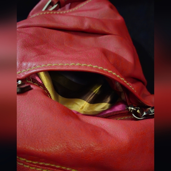 Tignanello Deep Red Leather Handbag - Picture 9 of 9